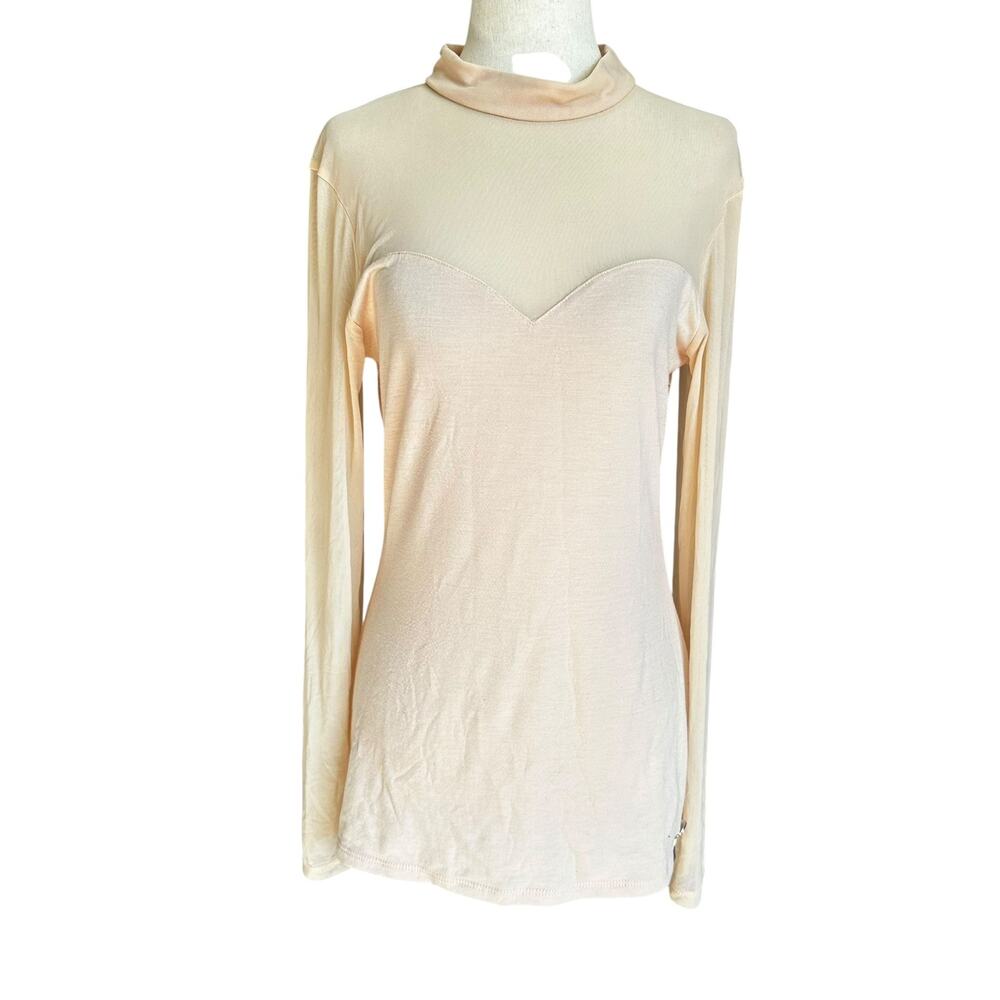 Kardashian Collection Peach Shirt Women's Top Size Large | 62-4